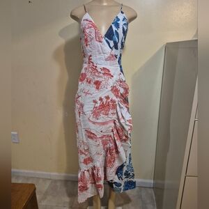 Farm Rio Dual Print Wrap Maxi Dress S